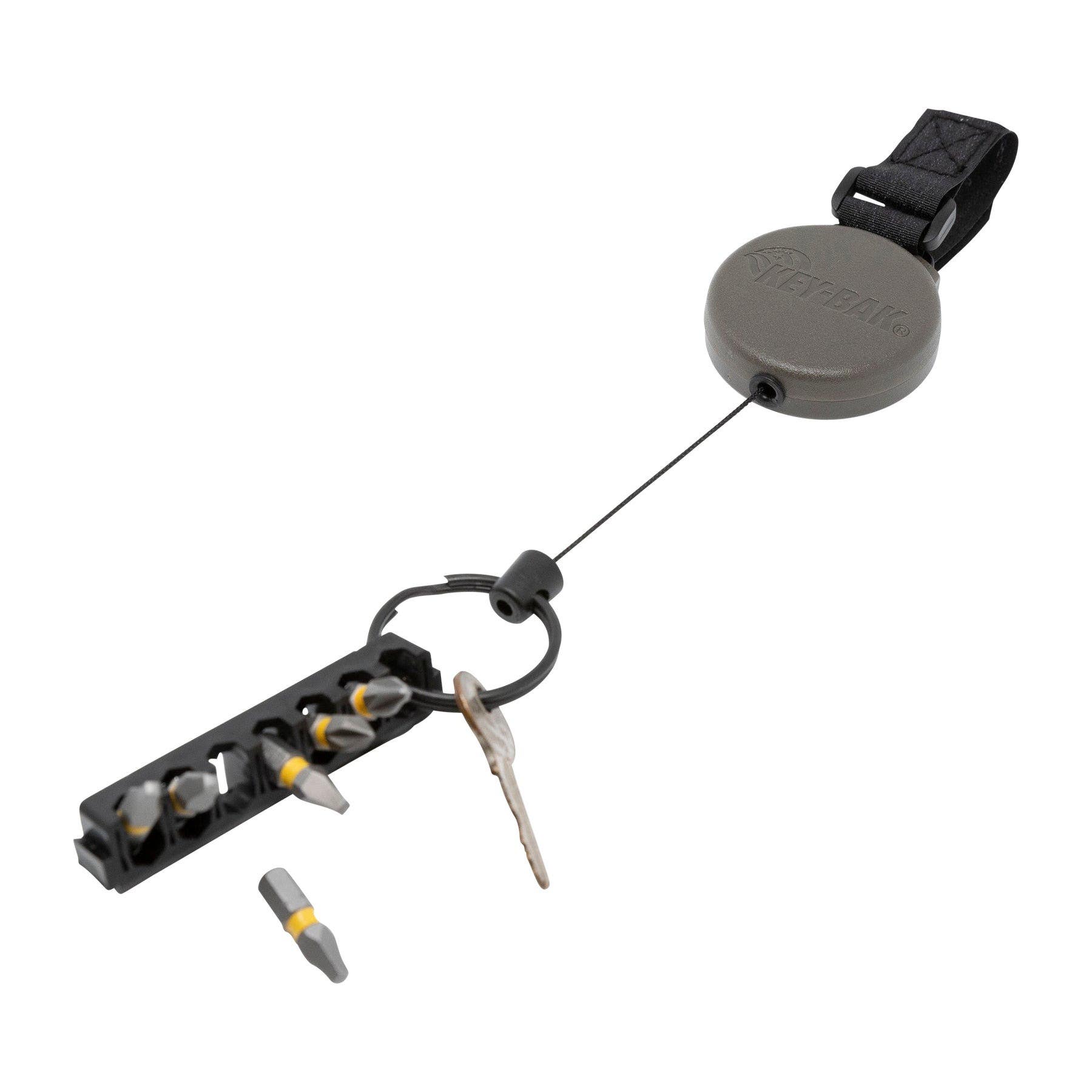 KEY-BAK 0488 Securit Retractable Tether-Molle Strap Heavy-Duty 48"/8 oz Cord