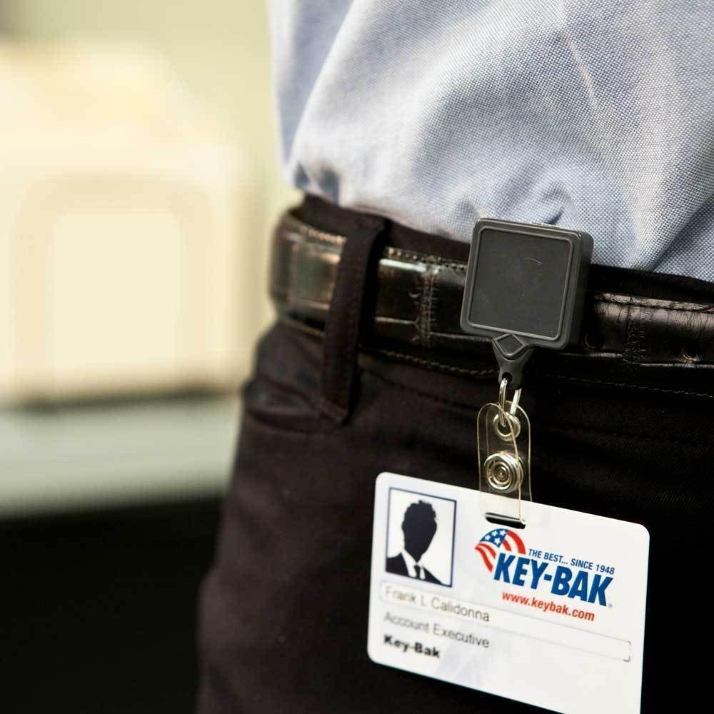 KEY-BAK MINI-BAK Square Retractable Badge Holder