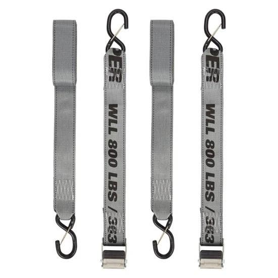 Keeper 05707 2" x 8' Cam Buckle Tie-Down w/ S-Hooks, Pack Of 2