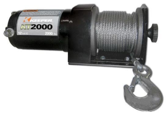 Keeper KT2000 Eletcric Winch, 2000lbs Capacity, 12VDC Single Line Pull