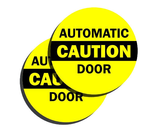 MS Sedco MSS-2 Door Safety Decal, "AUTOMATIC CAUTION DOOR", Yellow & Black