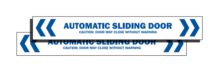 MS Sedco MSS-5 Door Safety Decal, "AUTOMATIC SLIDING DOOR", White & Blue
