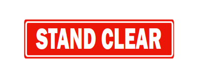MS Sedco MSS-13 Door Safety Decal, "STAND CLEAR", Red & White
