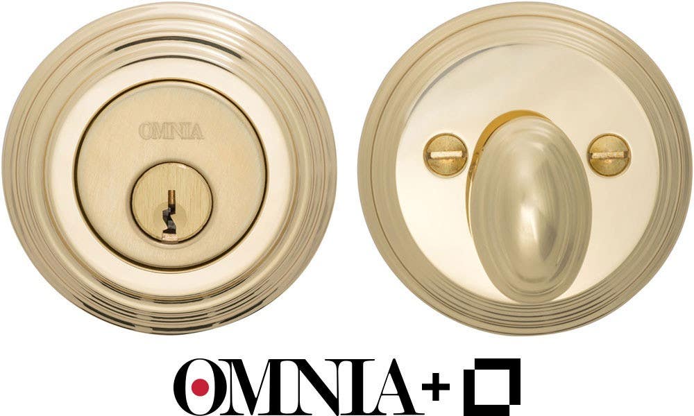 Omnia L.TRADDBA Traditional Auxiliary Deadbolt Kit powered by Level - Solid Brass
