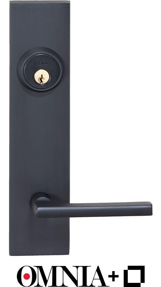 Omnia L.D12943 Modern Smart Deadbolt Entrance Lever Lockset w/ Plates Powered By Level, Solid Brass