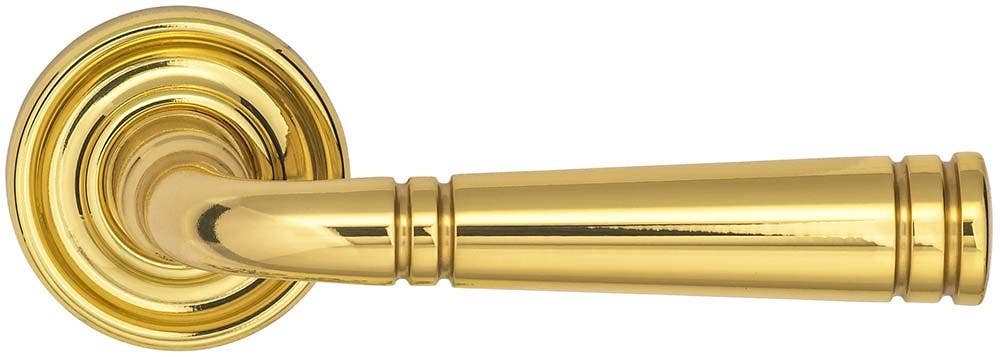 Omnia 753ED Arc Edged Traditional Lever Latchset, Solid Brass