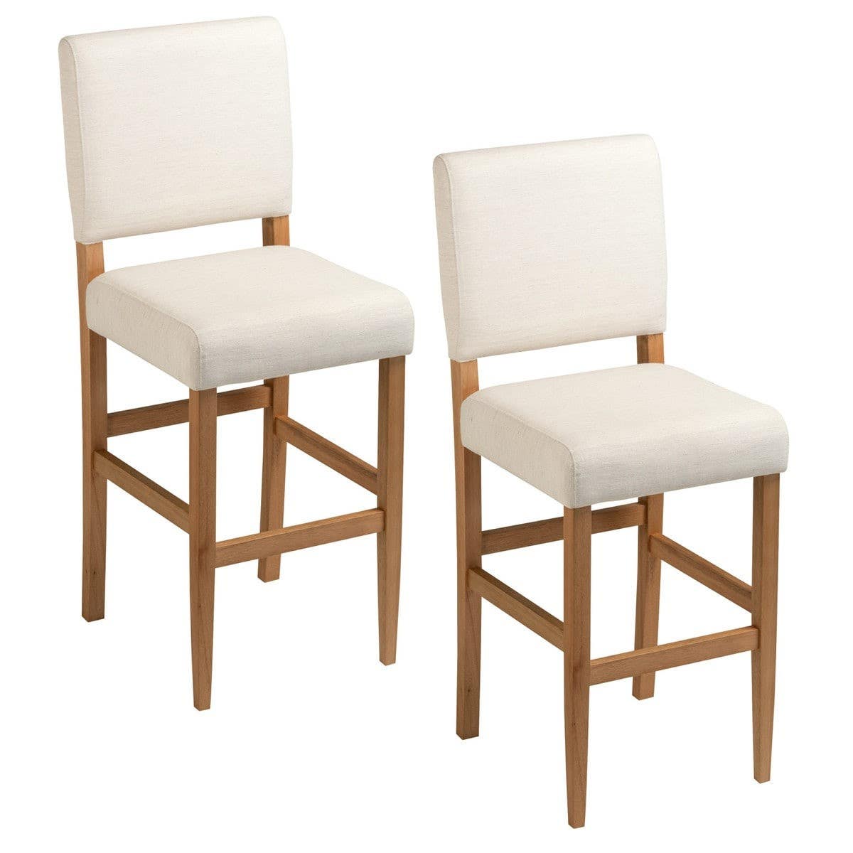 Design House 214478 Brax Upholstered Bar Stool In Natural White Sand Seat, Set Of 2