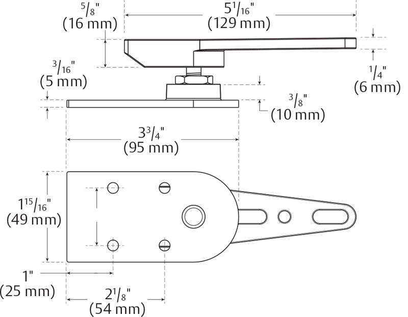 Rockwood PV-ENDLOAD Adjustable End Load Bottom Pivot, Satin Stainless Steel Finish