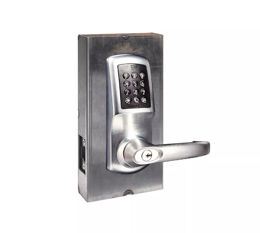 Codelocks 90455 CL5510 Smart Lock, Tubular Latchbolt, Aluminum Gate Box Kit, Brushed Steel
