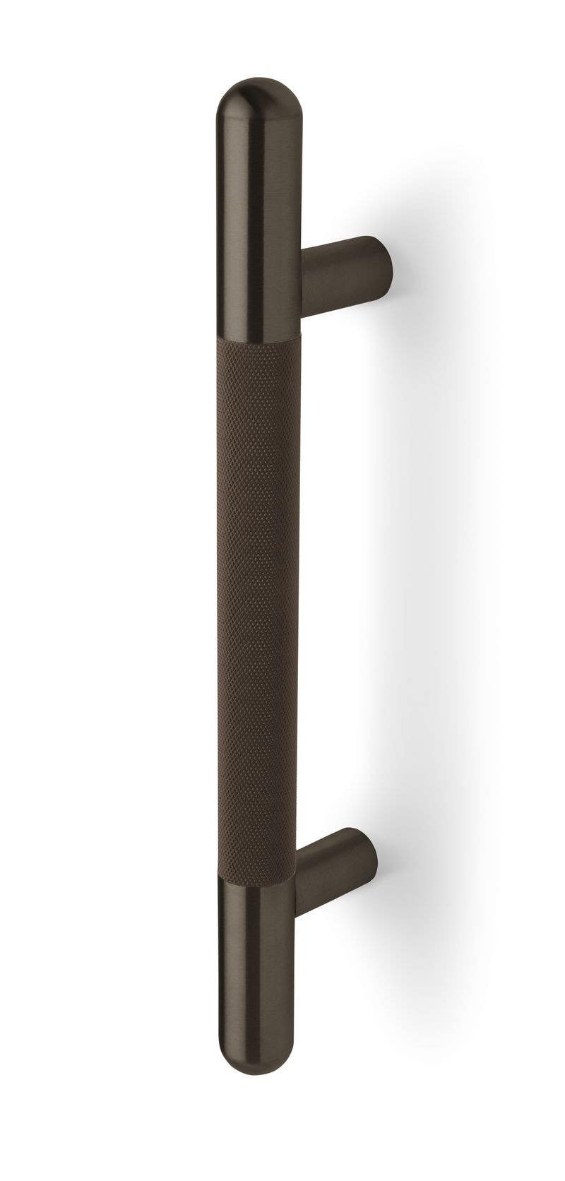 Rockwood RM7521MP Knurled Series, Straight Door Pull w/ Mid-Post, Round Grip, Round Ends
