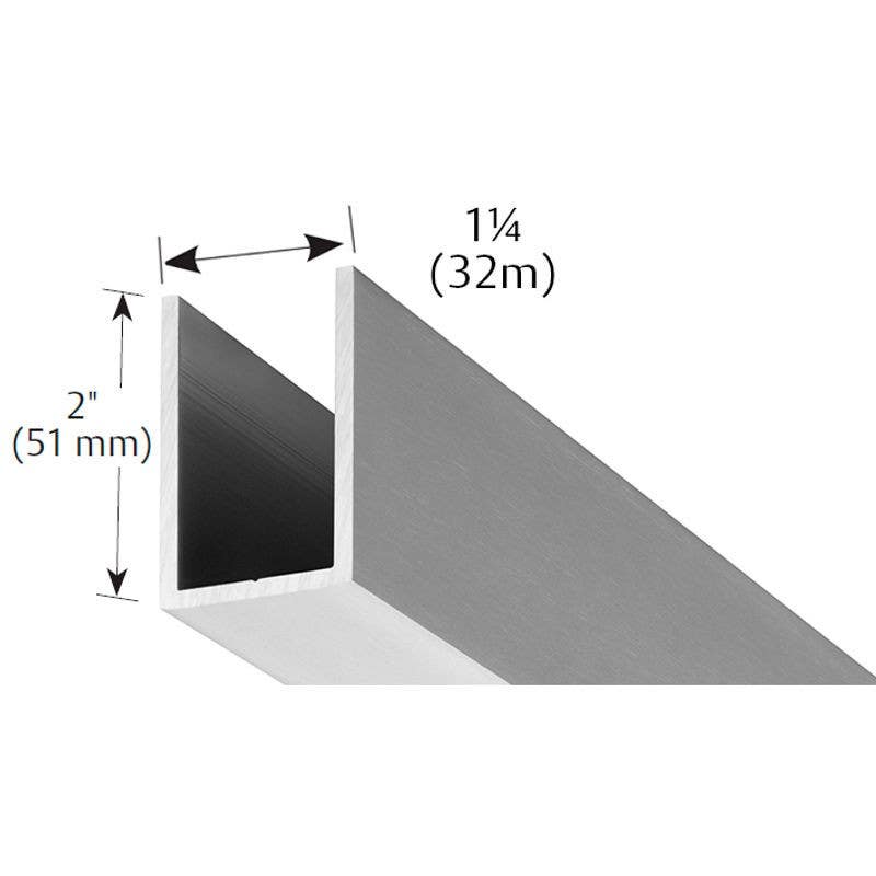 Rockwood UWD-2000x1250 Wet/Dry 2" x 1-1/4" U-Channel
