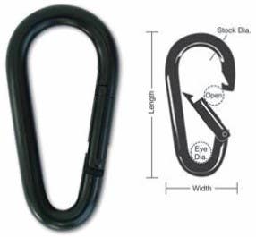 A512 A513 A514 Tough Links Interlocking Carabiner Snaps, Black