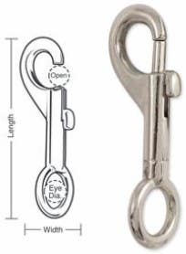 A686 A687 A688  Tough Links Slide Bolt Snaps, Fixed Eye