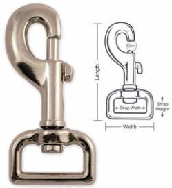 A726 Tough Links Slide Bolt Snap, Swivel Strap Eye