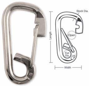 A557 A558 A559 Tough Links Stainless Loop Spring Carabiner Snaps, Wire Gate