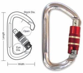 A573 Tough Links Locking Spring Carabiner Snaps, Twist Lock