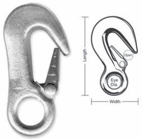 A589 A590 Tough Links Forged Spring Hooks, Fixed Eye