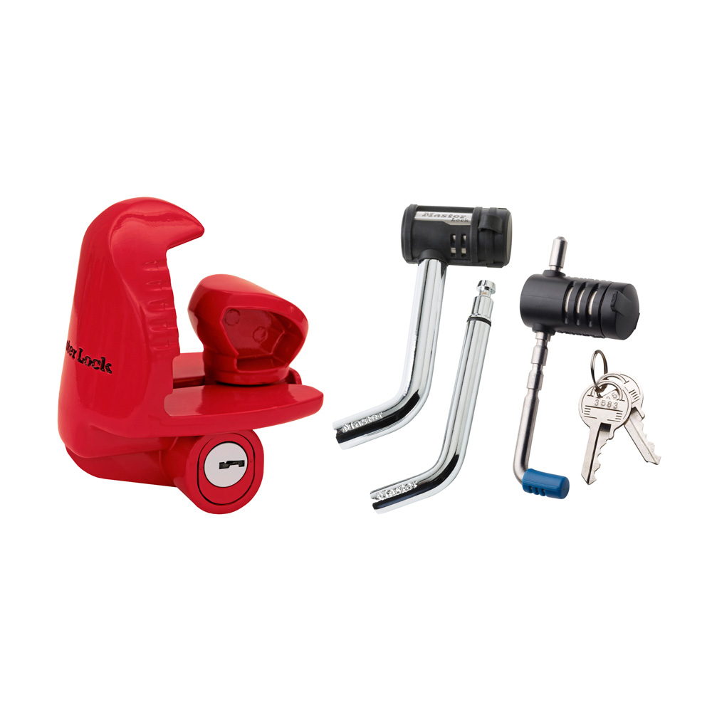 Master Lock 3895DAT Keyed Alike Lock Set Combo w/ Trailer Coupler Lock, Receiver Lock and Trailer Coupler Latch Lock
