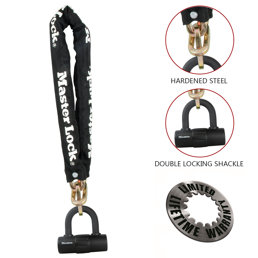 Master Lock 8234EC Hardened Steel Chain with Mini U-Lock