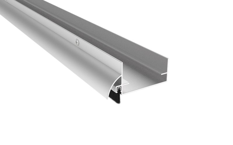 Pemko 223 U-Shaped Door Shoe w/ Rain Drip & Nylon Brush Insert, Mill Finish Aluminum