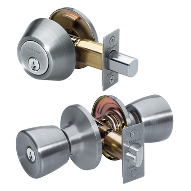 Master Lock TUC0615KA4WK Residential Grade 3 Tulip Knob Entry Door Lock w/ Single Cylinder Deadbolt, Combo Pack