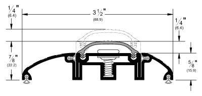 Pemko 249 Adjustable Vinyl Top Threshold, 3-1/2" W x 7/8" H