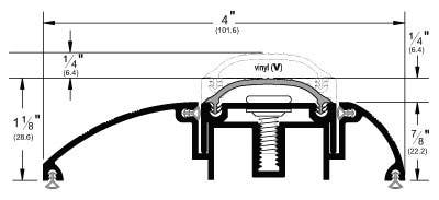 Pemko 250 Adjustable Eco-V Top Threshold, 4" W x 1-1/8" H