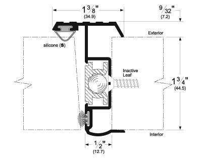Pemko 3493 Slimline Style Locking Astragal w/ Slide Bolt