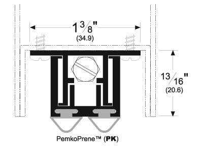 Pemko 420 Full Mortise Automatic Door Bottom for Hollow Metal Door, Mill Finish Aluminum