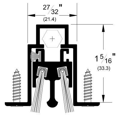 Pemko 434 Full-Mortise Automatic Door Bottom, Finish-Mill Finish Aluminum