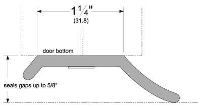 Pemko P364R16 Garage Door Weatherstrip, 2-1/4"W x 3/4" H, Finish-Black
