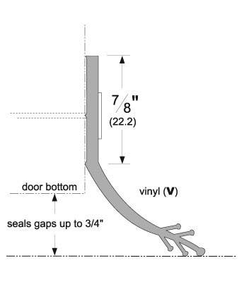 Pemko P365V16 Garage Door Weatherstrip, Length-16', Finish-Gray