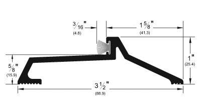 Pemko 185 Latching Panic Saddle Threshold, 3-1/2" W x 1" H