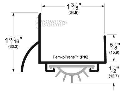 Pemko 215 J-Shaped Door Shoe w/ Rain Drip