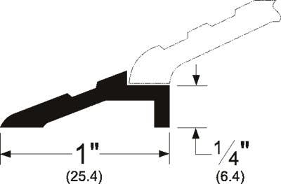Pemko 282 Threshold Elevator, 1" W x 1/4" H