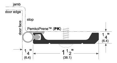 Pemko 290 Standard Jamb Heavy Duty Perimeter Gasket, Profile Height-1-1/2", Width-1/4"