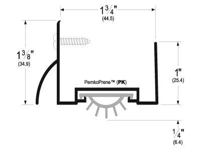Pemko 2221 U-Shaped Door Shoe for Hollow Metal Door w/ Rain Drip