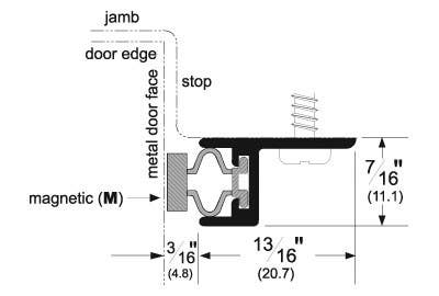 Pemko 2815 Magnetic Weatherstrip w/ An Encased Magnetic Insert