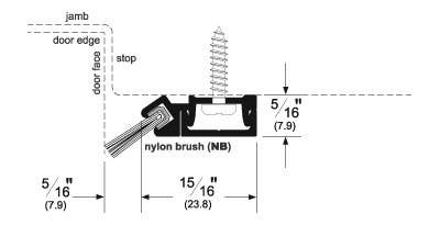 Pemko 29344 45 Degree Concealed Fastener Retainer Brush Seal w/ 5/18" Insert
