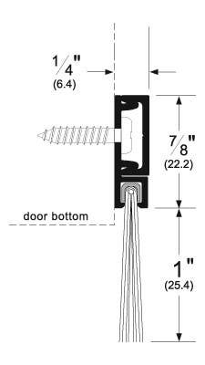 Pemko 293100_NB Door Bottom Sweep w/ Concealed Fastener, 180 Degree Retainer & 1" Brush Seal