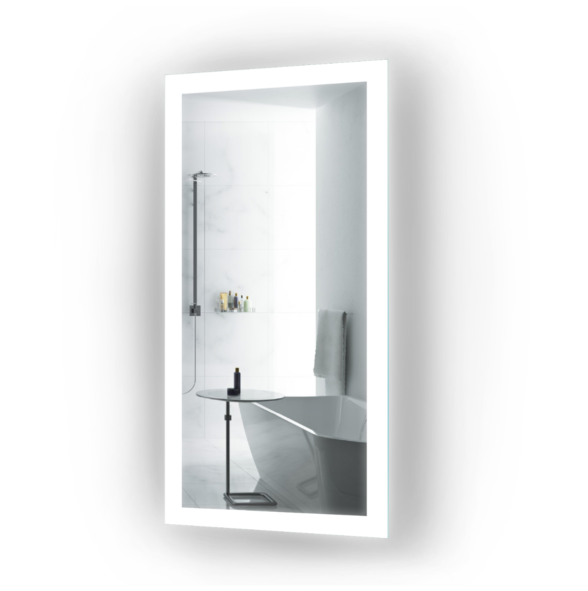 Krugg BIJOU1530 15″ x 30″ LED Bathroom Mirror w/ Dimmer & Defogger | Small Lighted Vanity Mirror