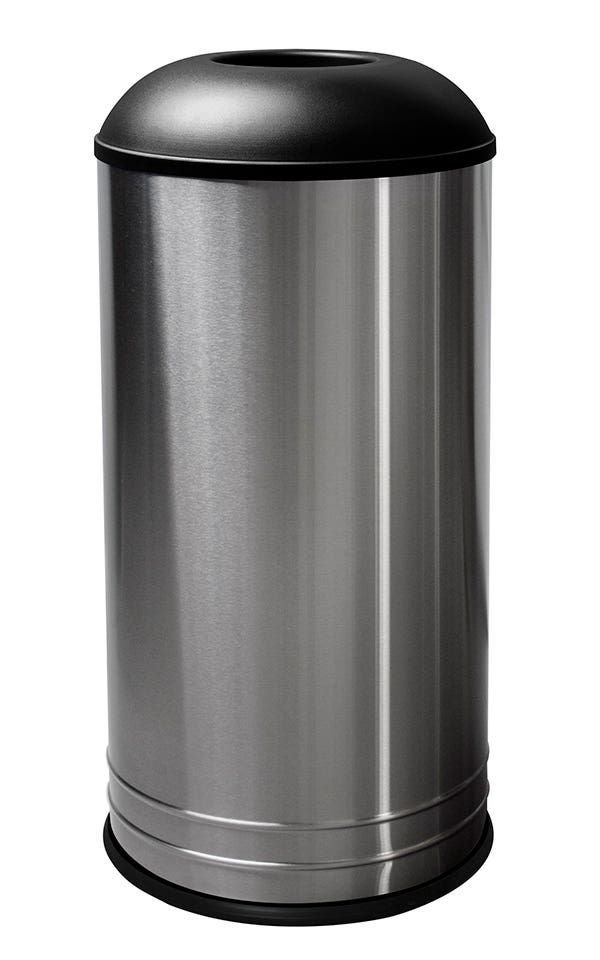 Ex-Cell Kaiser INT1531 D-6 SS BLX International Collection Stainless Steel Receptacle w/ Dome Top