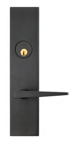 Omnia D12171 Exterior Modern Deadbolt Entrance Lever Lockset With Plate