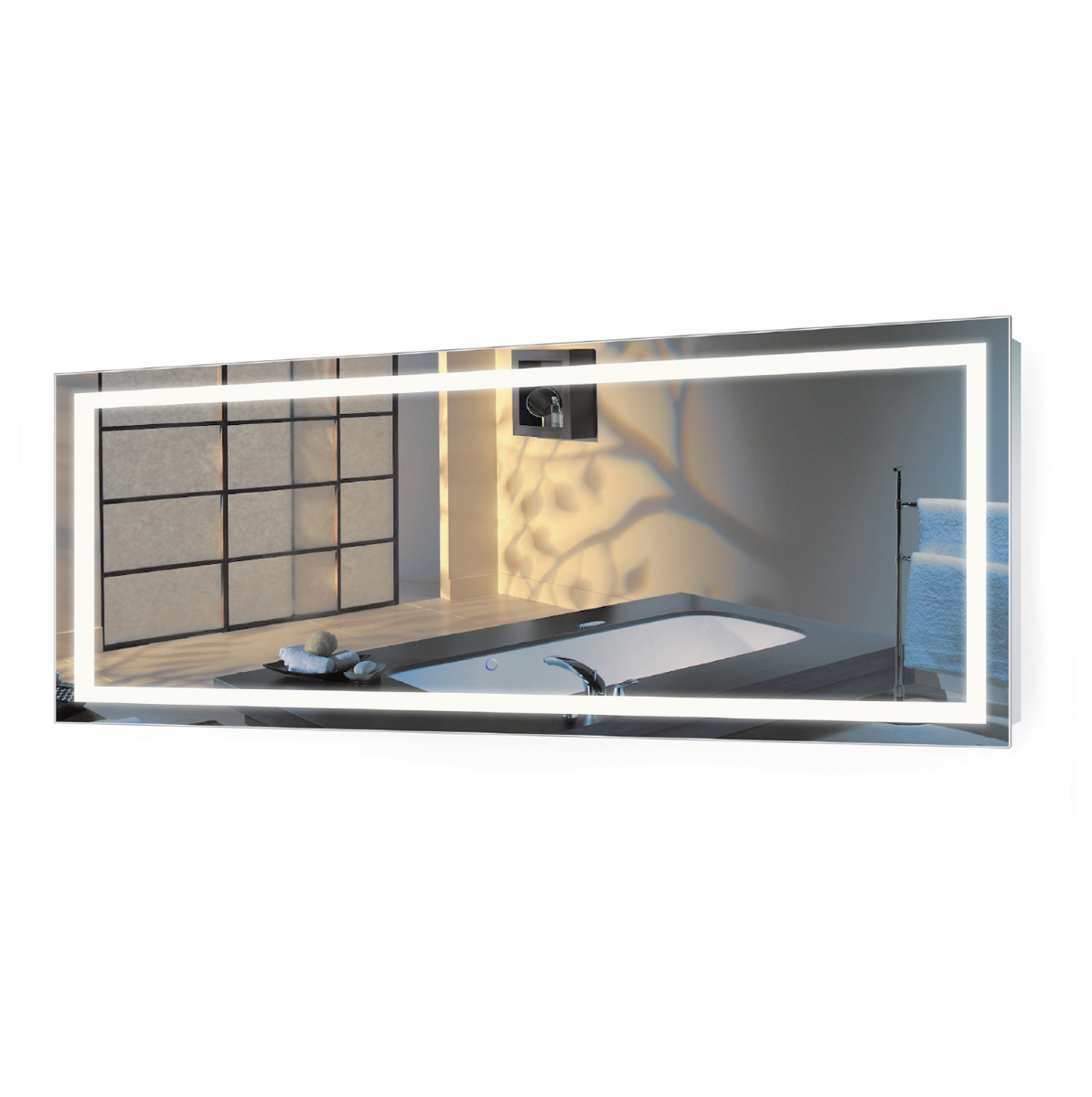Krugg ICON8430 84″ X 30″ LED Bathroom Mirror w/ Dimmer & Defogger | Large Lighted Vanity Mirror