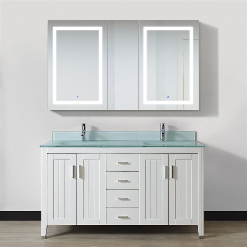 Krugg SVANGE6036DL 60″ X 36″ Double LED Medicine Cabinet w/Dimmer & Defogger