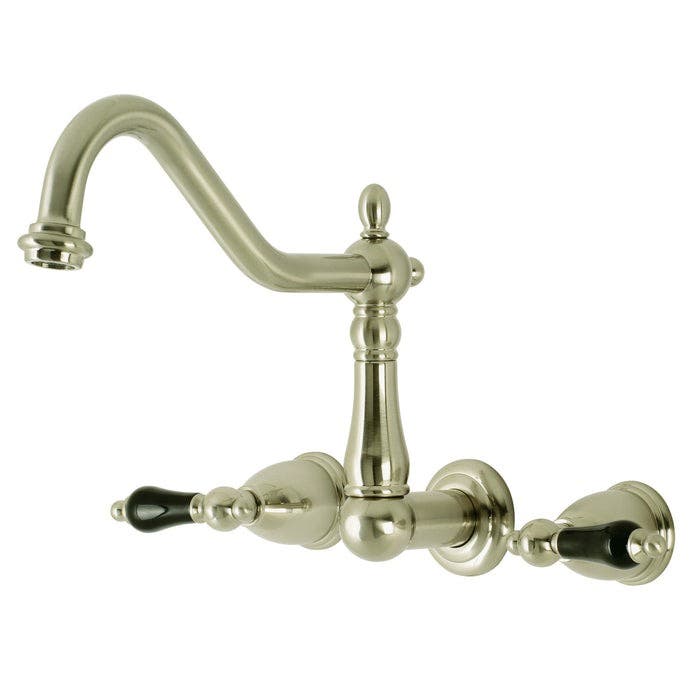 Kingston Brass KS1028PKL Two-Handle 3-Hole Wall Mount Roman Tub Faucet, Brushed Nickel