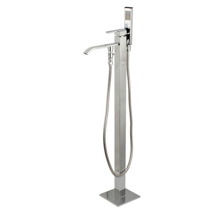 Kingston Brass KS4131QLL Single-Handle 1-Hole Freestanding Tub Faucet with Hand Shower, Polished Chrome