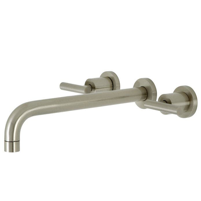 Kingston Brass KS8058CML Two-Handle 3-Hole Wall Mount Roman Tub Faucet, Brushed Nickel