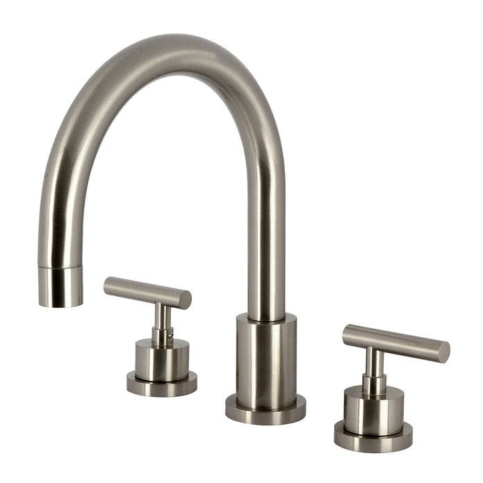Kingston Brass KS8328CML Two-Handle 3-Hole Deck Mount Roman Tub Faucet, Brushed Nickel