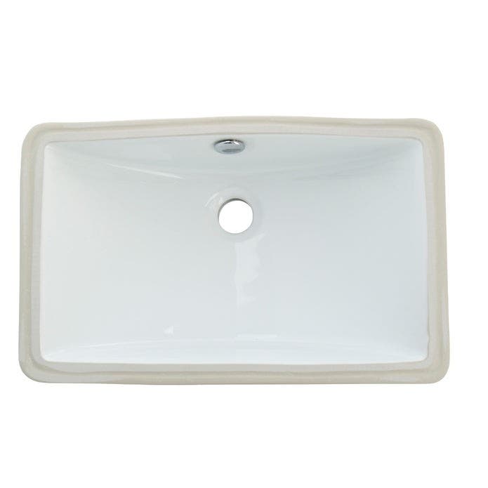 Kingston Brass LB18127 18-1/4 Inch Ceramic Rectangular Undermount Bathroom Sink, White